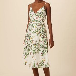 Amour Vert Floral Midi Dress - White and Green